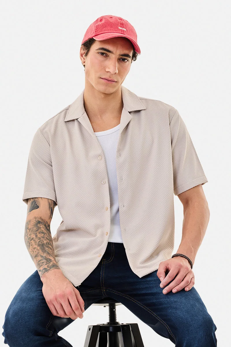 سنيتش Textured Box Fit Stretch Shirt